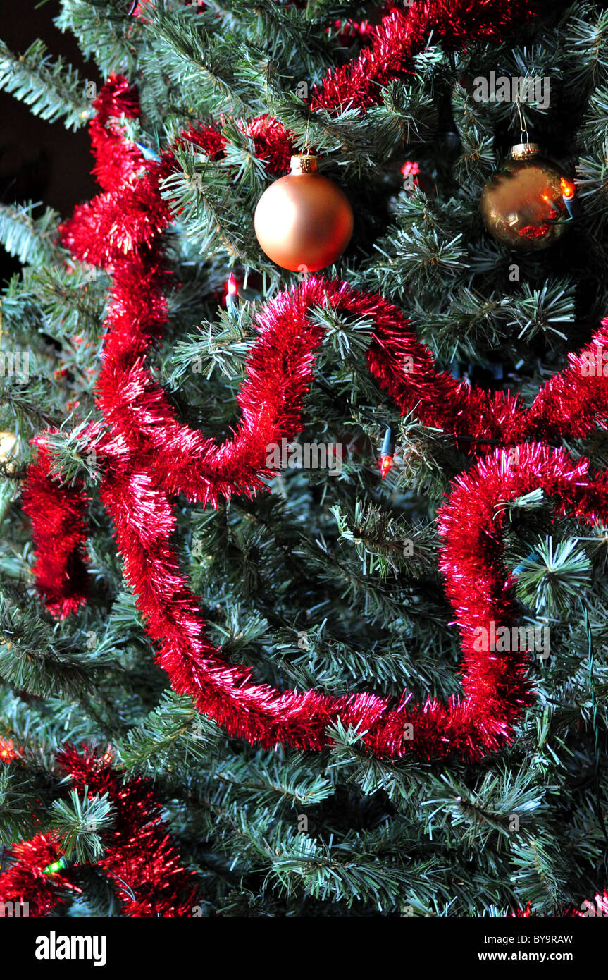 christmas ornament hanging on tree Stock Photo
