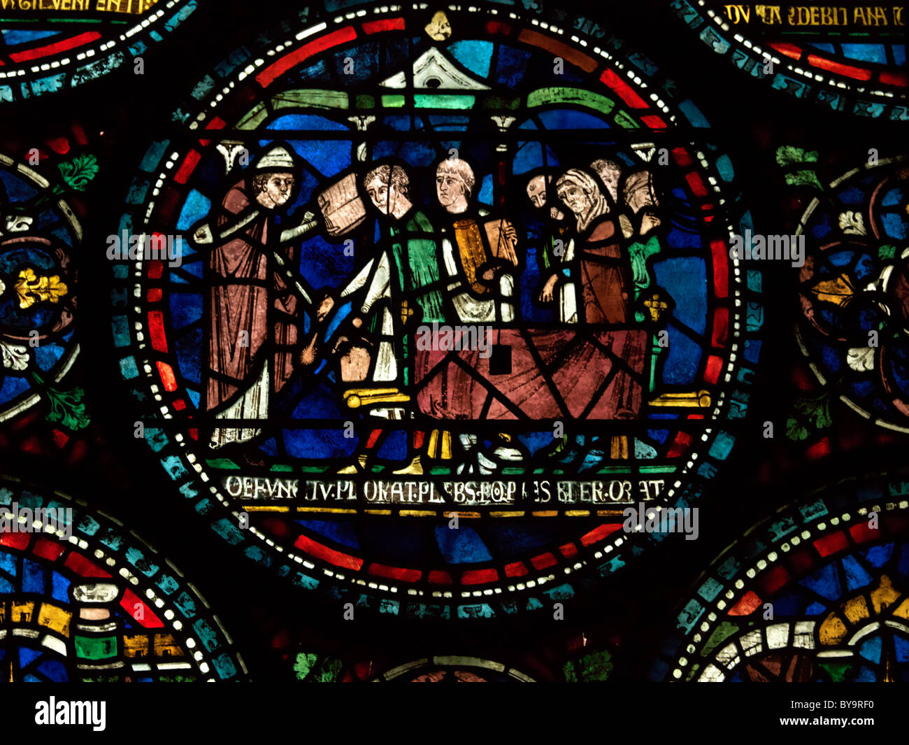 Canterbury Kent England Canterbury Cathedral Stained Glass Window Stock