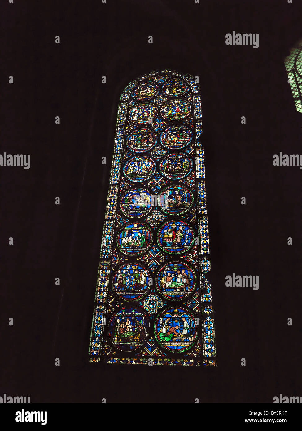 Canterbury Kent England Canterbury Cathedral Stained Glass Window Saint Thomas Becket Window 7 In The South Ambulatory Stock Photo