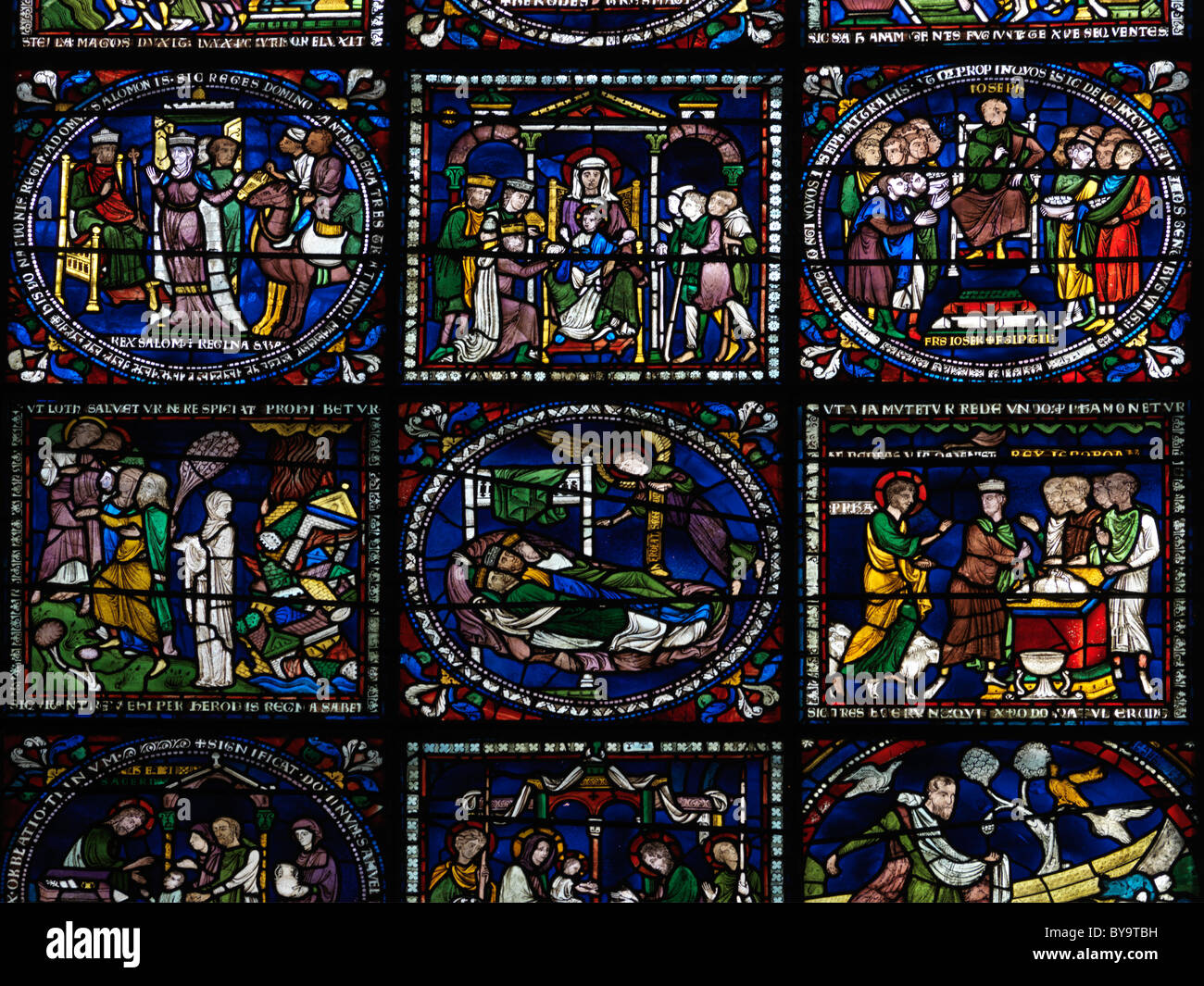 Canterbury Kent England Canterbury Cathedral North Quire Aisle 13th Century Stained Glass Window Stock Photo