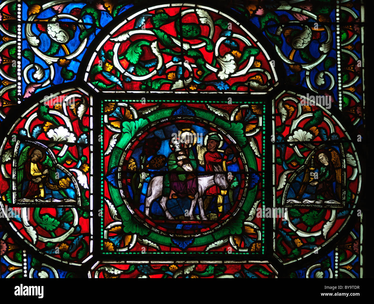 Canterbury Kent England Canterbury Cathedral Stained Glass Window Stock