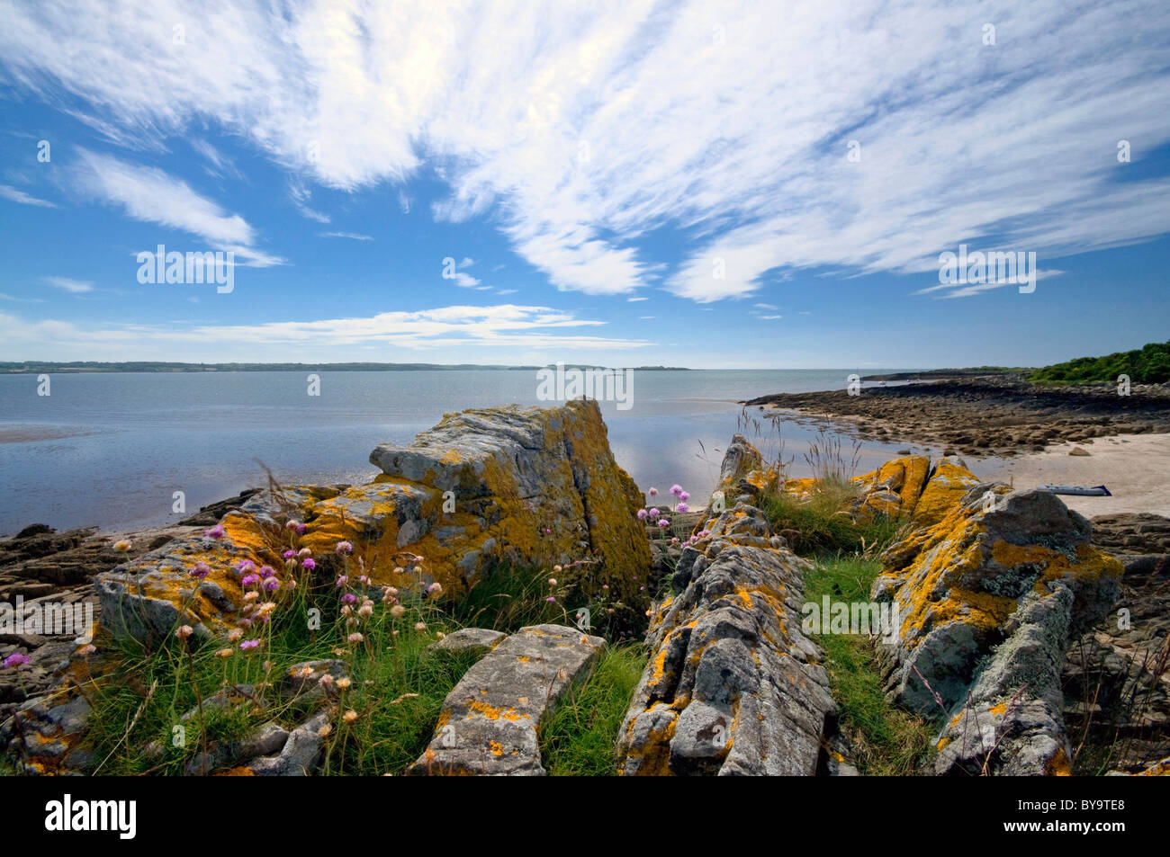 Mossyard shore,  Solway Firth, Galloway Stock Photo