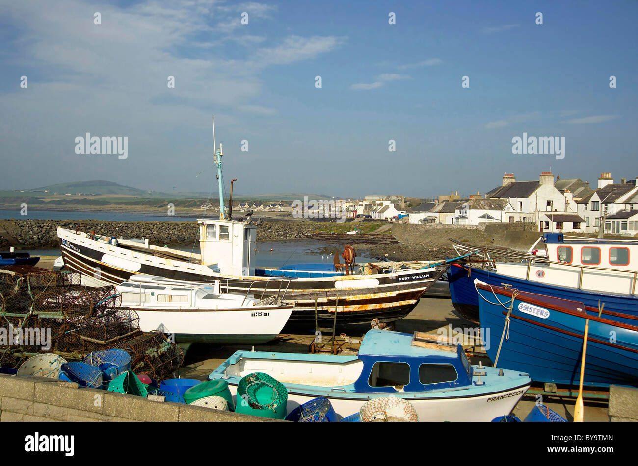 Port William harbour with working boats, Machars of Wigtownshire, Stock Photo