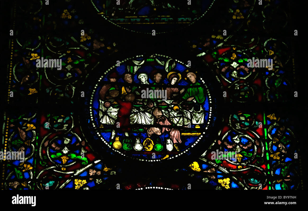 Canterbury Kent England Canterbury Cathedral Stained Glass Window Stock