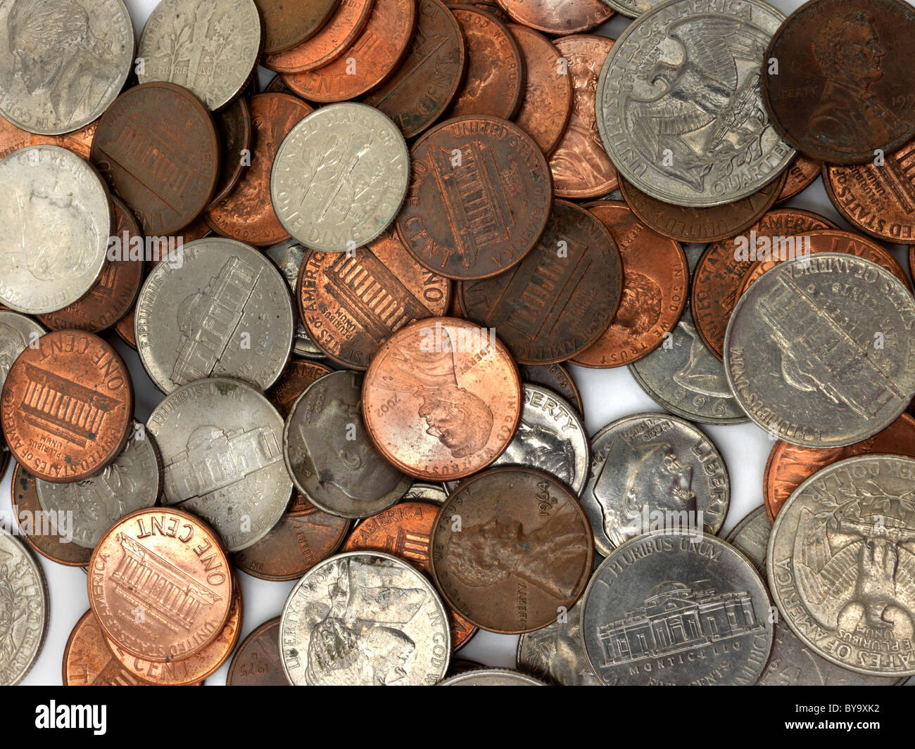 Pile Of Coins United States Of America Currency Stock Photo Alamy