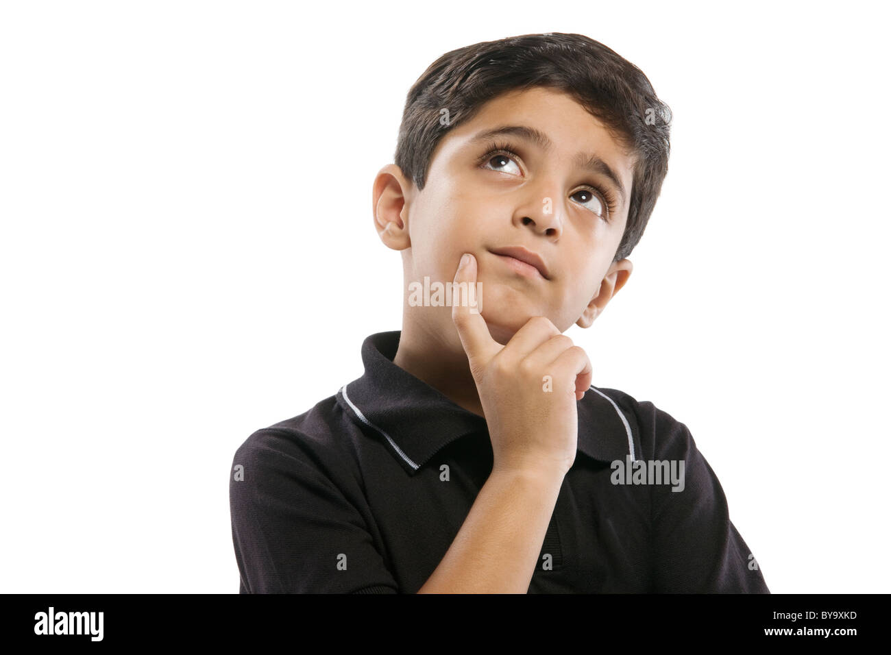 Young boy thinking Stock Photo