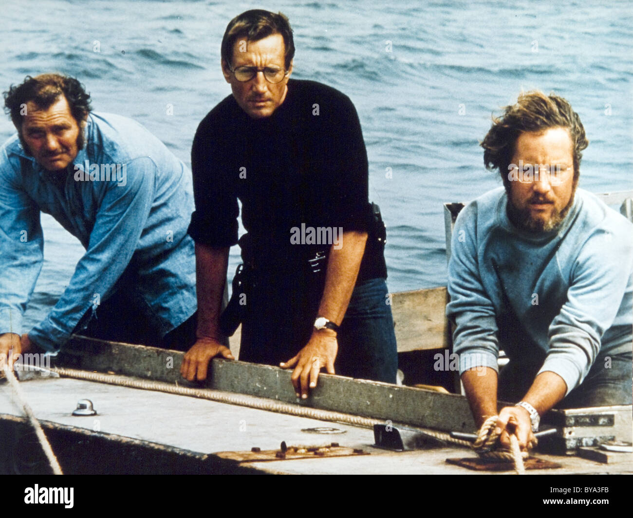 Jaws  Year: 1975 - USA Robert Shaw, Roy Scheider, Richard Dreyfuss Director: Steven Spielberg Stock Photo