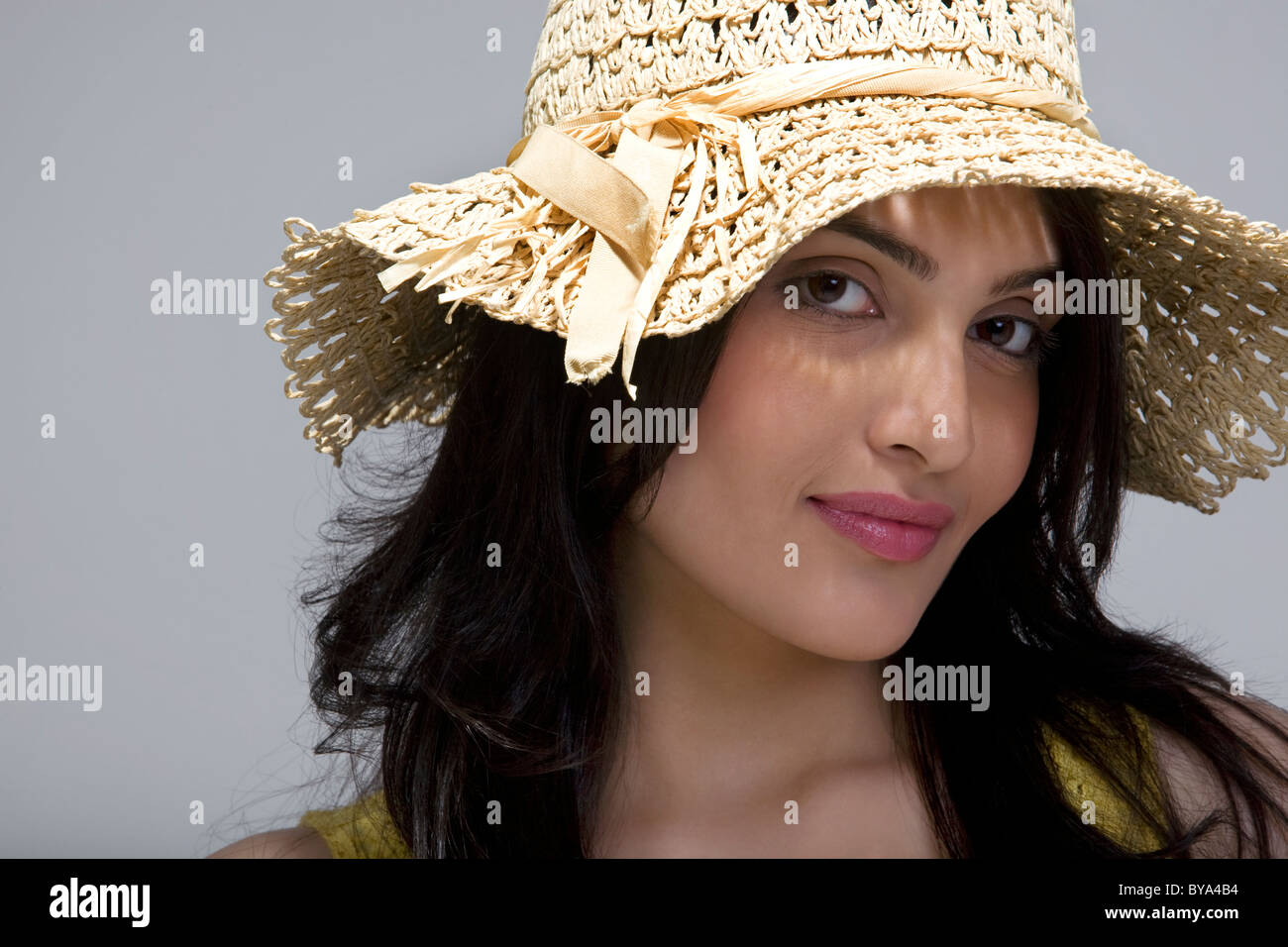Portrait of a girl in a hat Stock Photo - Alamy