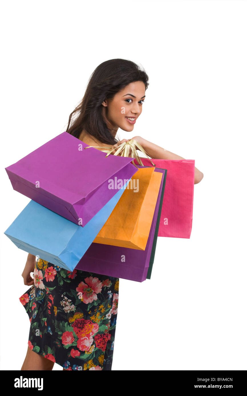 Girl with shopping bags Stock Photo Alamy