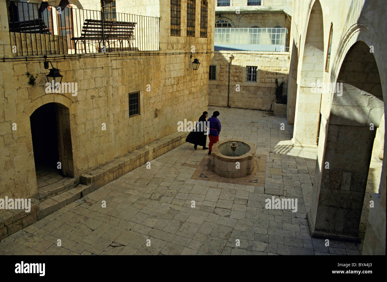 Nun inside the Convent of Our Lady of Saidnaya, Saidnaya, Syria. Stock Photo