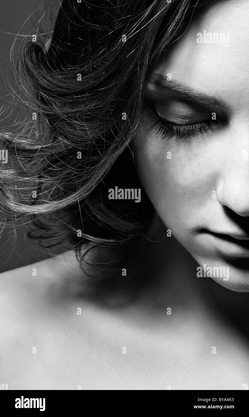Sad attractive Black and White Stock Photos & Images - Alamy