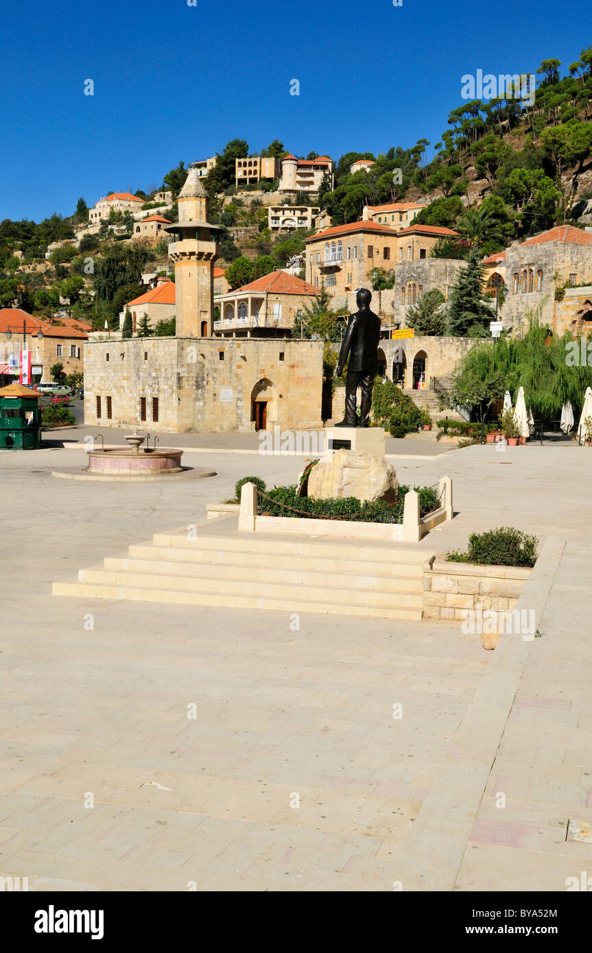 Historic city square and old mosque in the historic town of Deir el-Qamar, Chouf, Lebanon, Middle east, West Asia Stock Photo