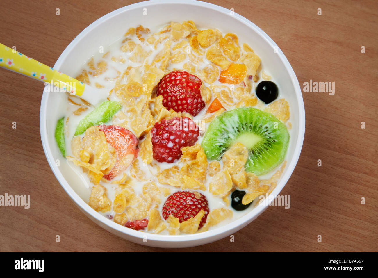 Breakfast cereal in a bowl Stock Photo