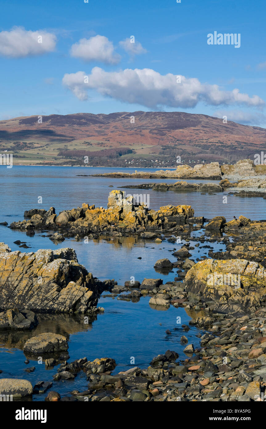 Rocks on shore at Carrick Bay Fleet Bay Solway Firth Galloway Stock Photo