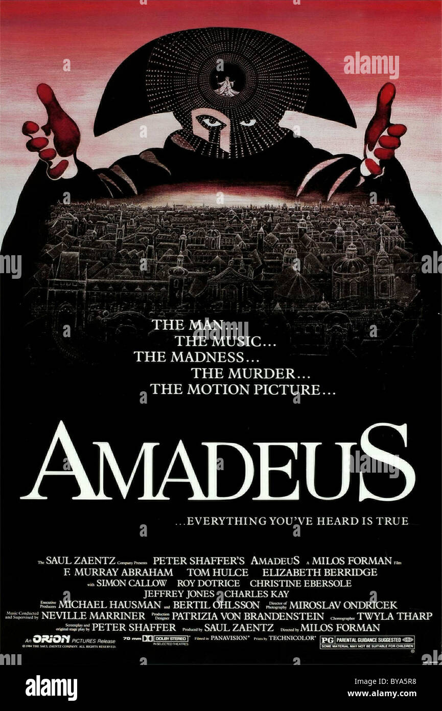 Amadeus Year : 1984 USA Director : Milos Forman Movie poster (USA) Stock Photo