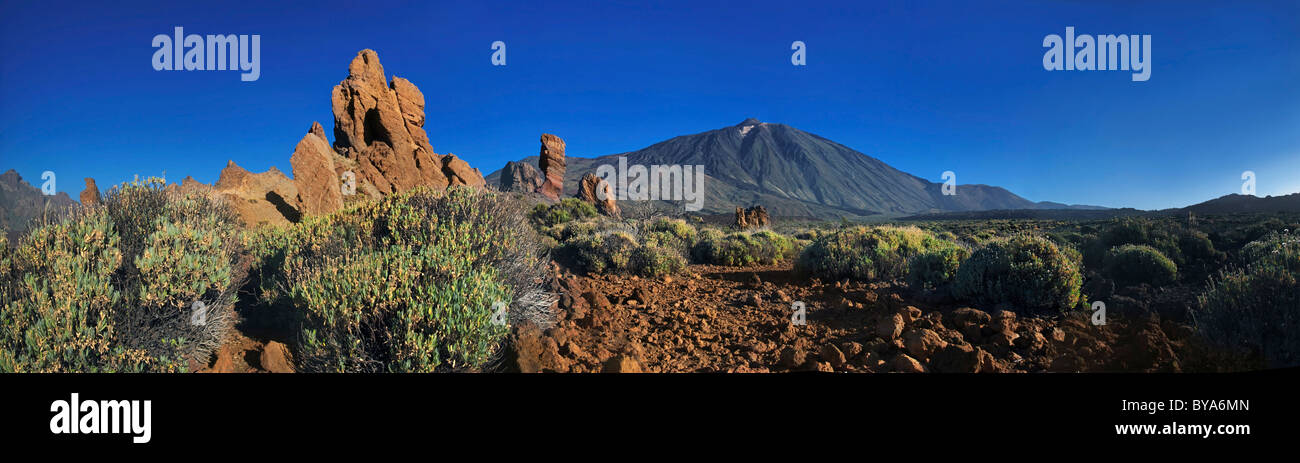 Roques de Garcia, Mount Teide, or Pico del Teide, Tenerife, Canary Islands, Spain, Europe Stock Photo