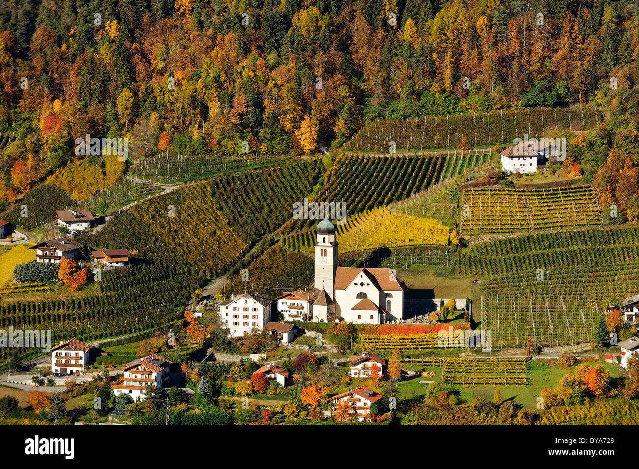 Riffian pilgrimage church, near Meran, Burggrafenamt district, Southern Tyrol, Italy, Europe Stock Photo