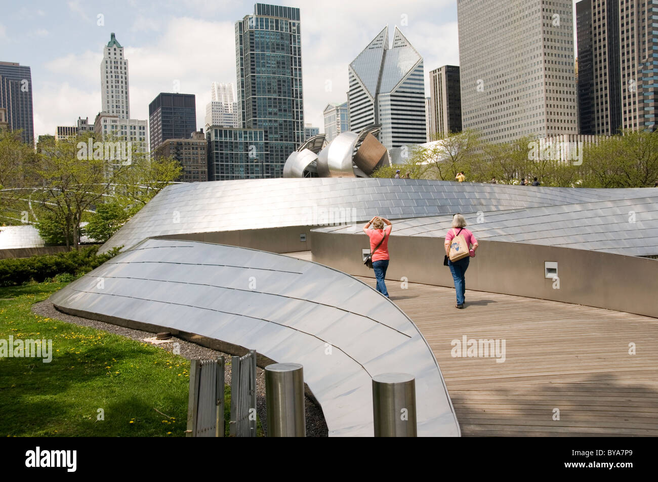 Millennium Park Footbridge, Chicago, Illinois, USA Stock Photo