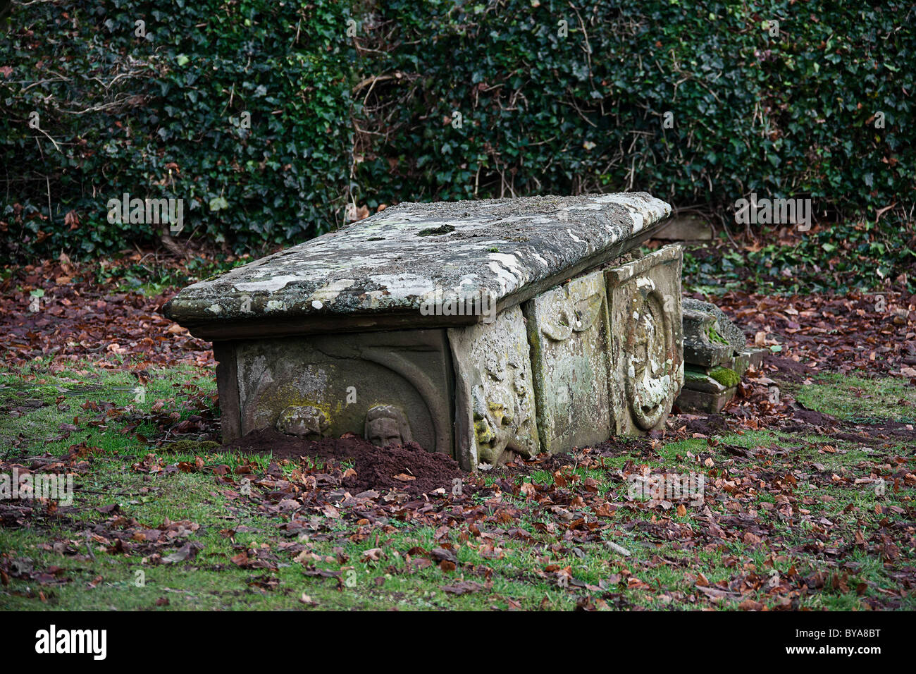 Fogo Kirk. Scottish borders. Grave sinking. Scottish borders. UK Stock ...