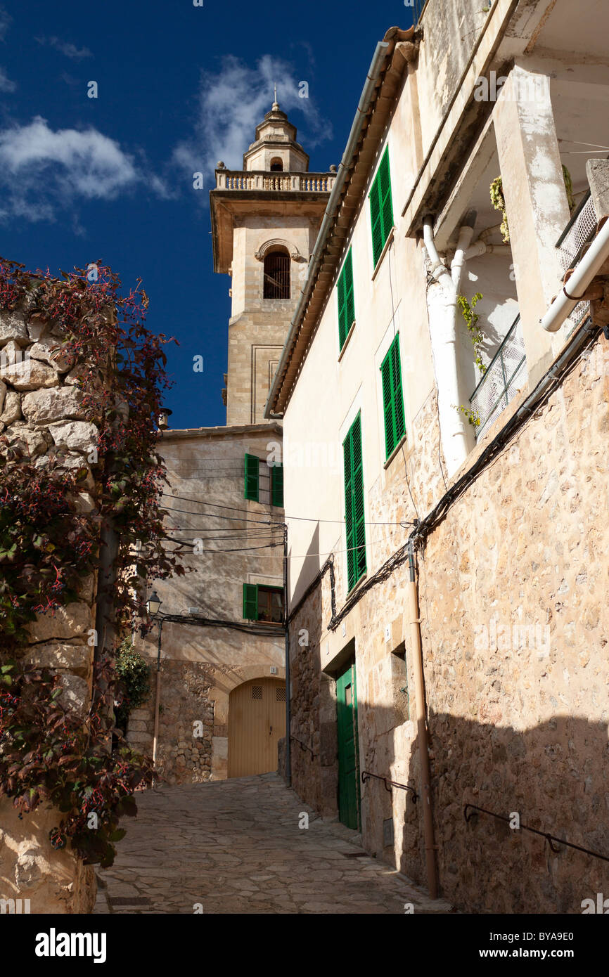 Església de Sant Bartomeu Church, Valldemossa, Serra de Tramuntana, Majorca, Balearic Islands, Spain, Europe Stock Photo