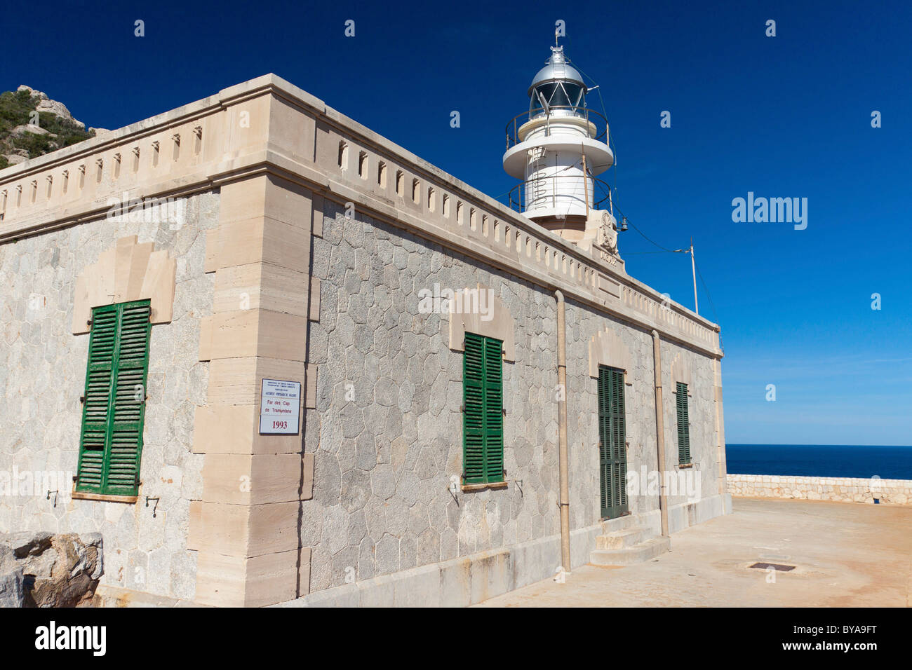 Lighthouse at Cap de Tramuntana on Dragon Island, Isla Dragonera, Majorca, Balearic Islands, Spain, Europe Stock Photo