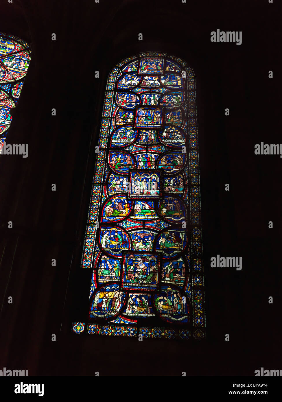 Canterbury Kent England Canterbury Cathedral Stained Glass Window Saint Thomas Becket Window 6 in North Ambulatory Stock Photo