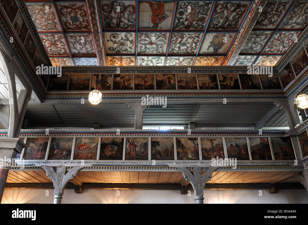 Painted Coffered Ceiling Lower Gallery And Elaborate