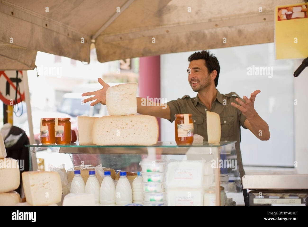 man-selling-dairy-products-stock-photo-alamy
