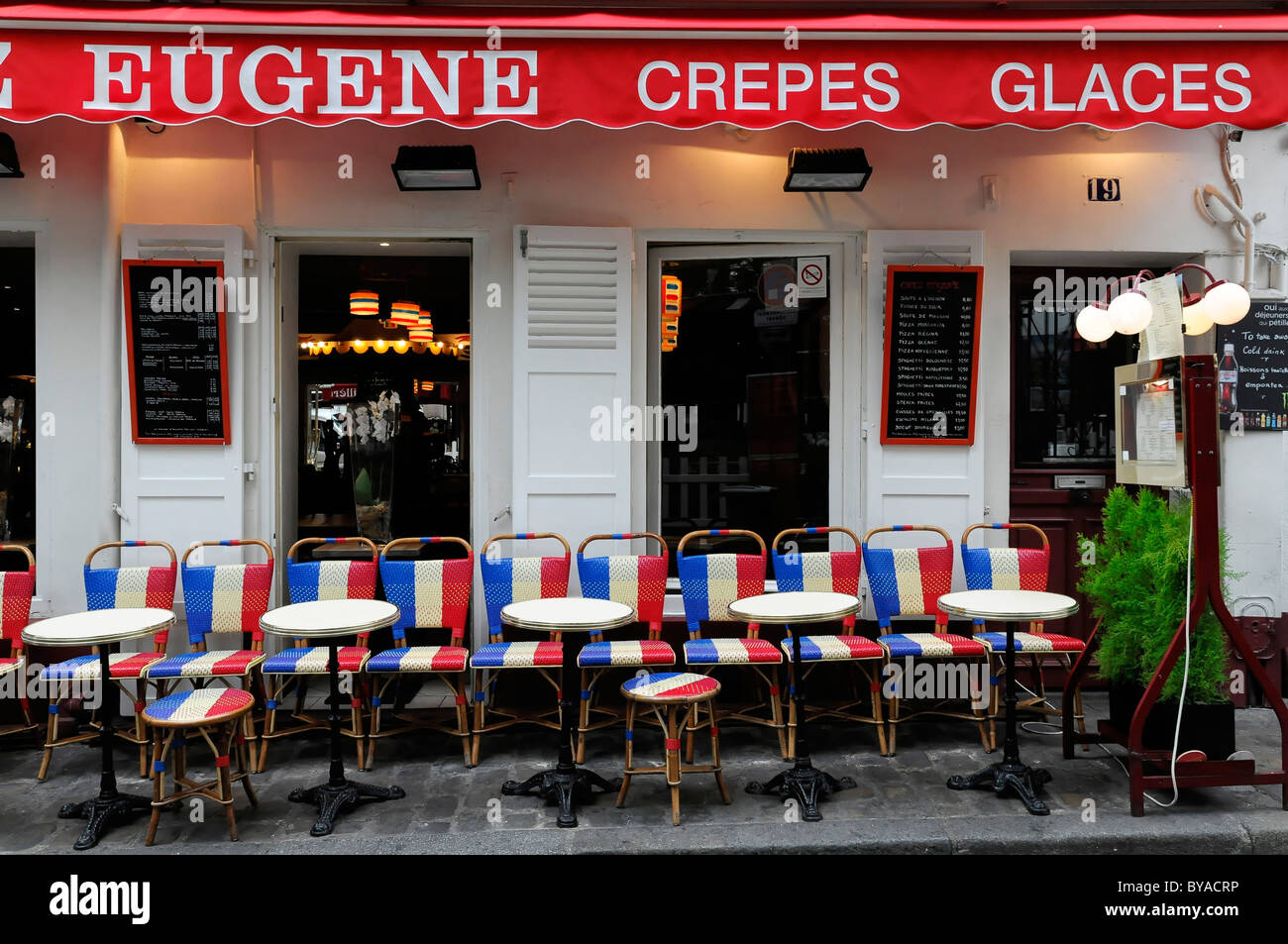 Cafe, Montmartre, Paris, France, Europe Stock Photo