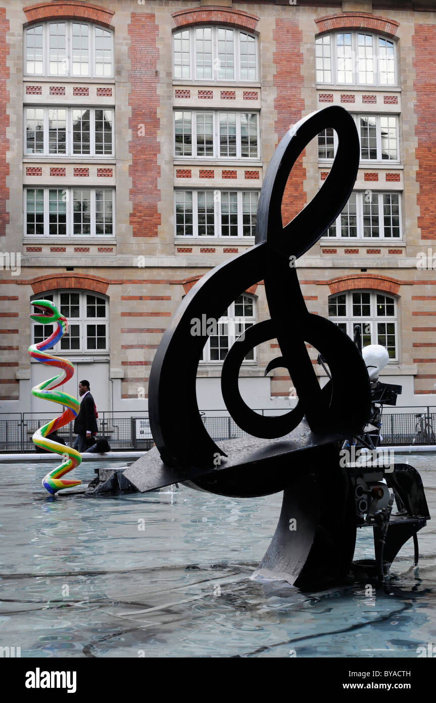 Detail, Stravinsky Fountain, Centre Georges Pompidou, Paris, France, Europe Stock Photo