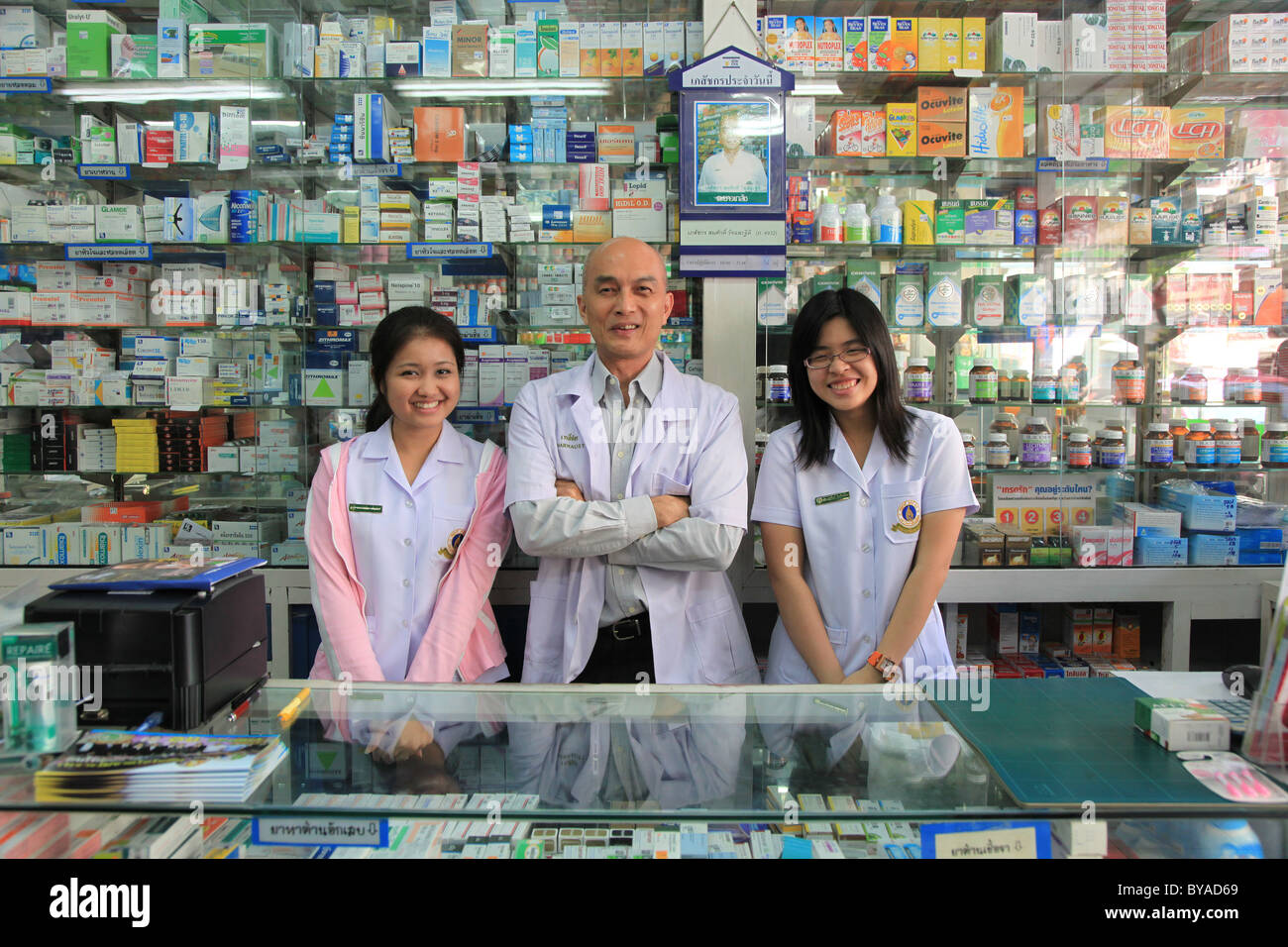 Staff of a Pharmacy Store, Bangkok, Thailand Stock Photo Alamy