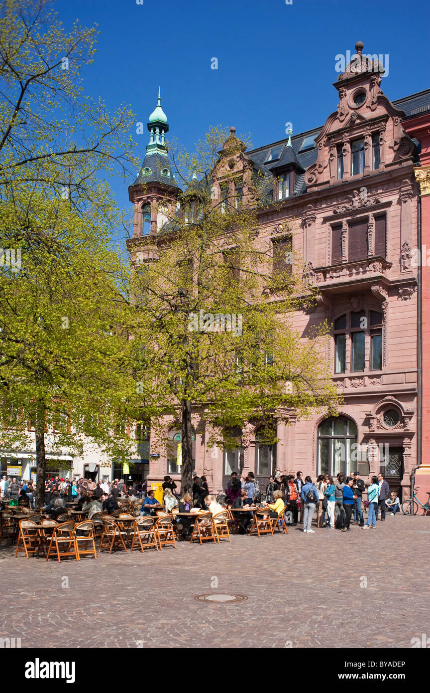 Universitaetsplatz, University Square, Heidelberg, Neckar, Palatinate, Baden-Wuerttemberg, Germany, Europe Stock Photo