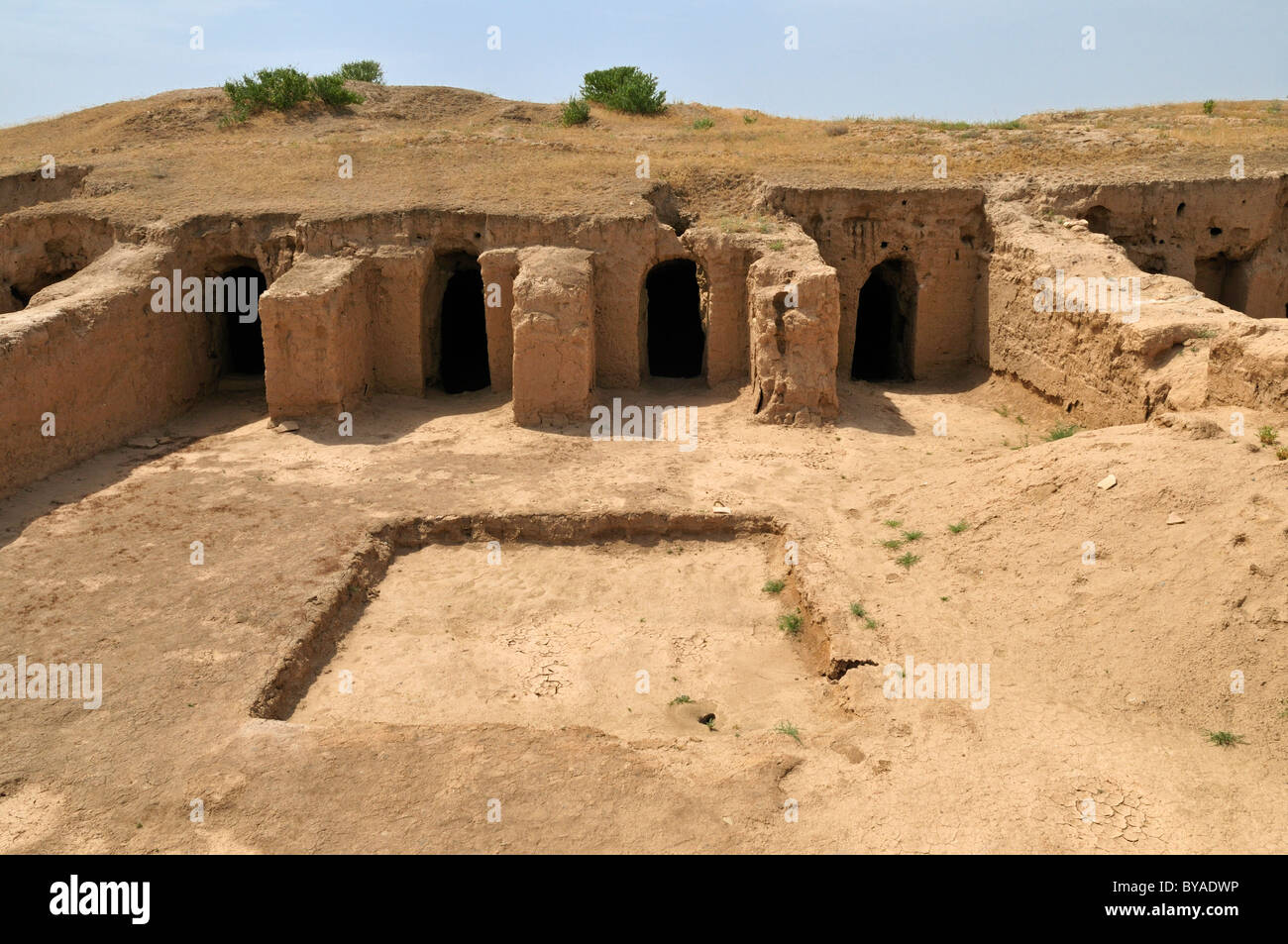 Early Buddhist archeological site of Kara Tepe, Termez, Amudarja valley, Uzbekistan, Central Asia Stock Photo