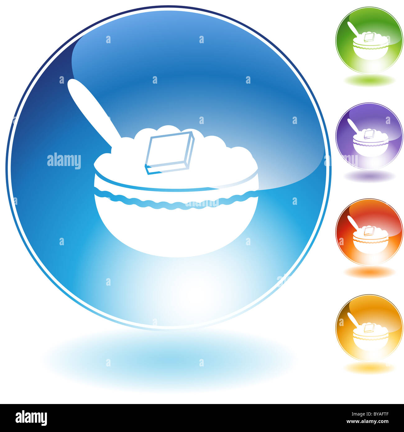 An image of a bowl of food with pad of butter on top Stock Photo - Alamy