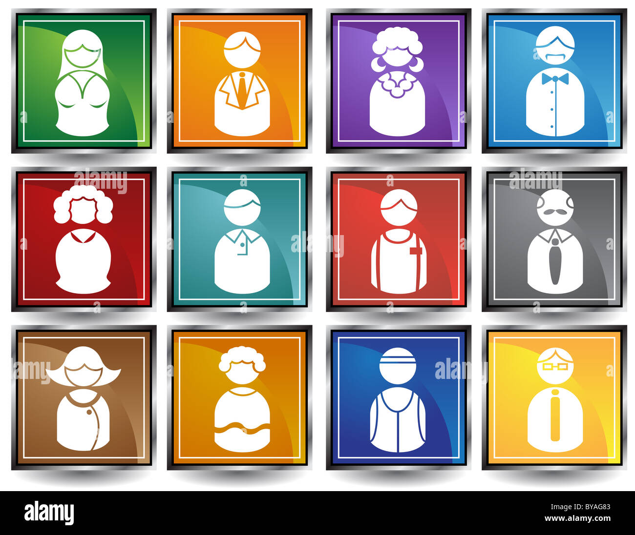 An image of a set of people icons Stock Photo - Alamy