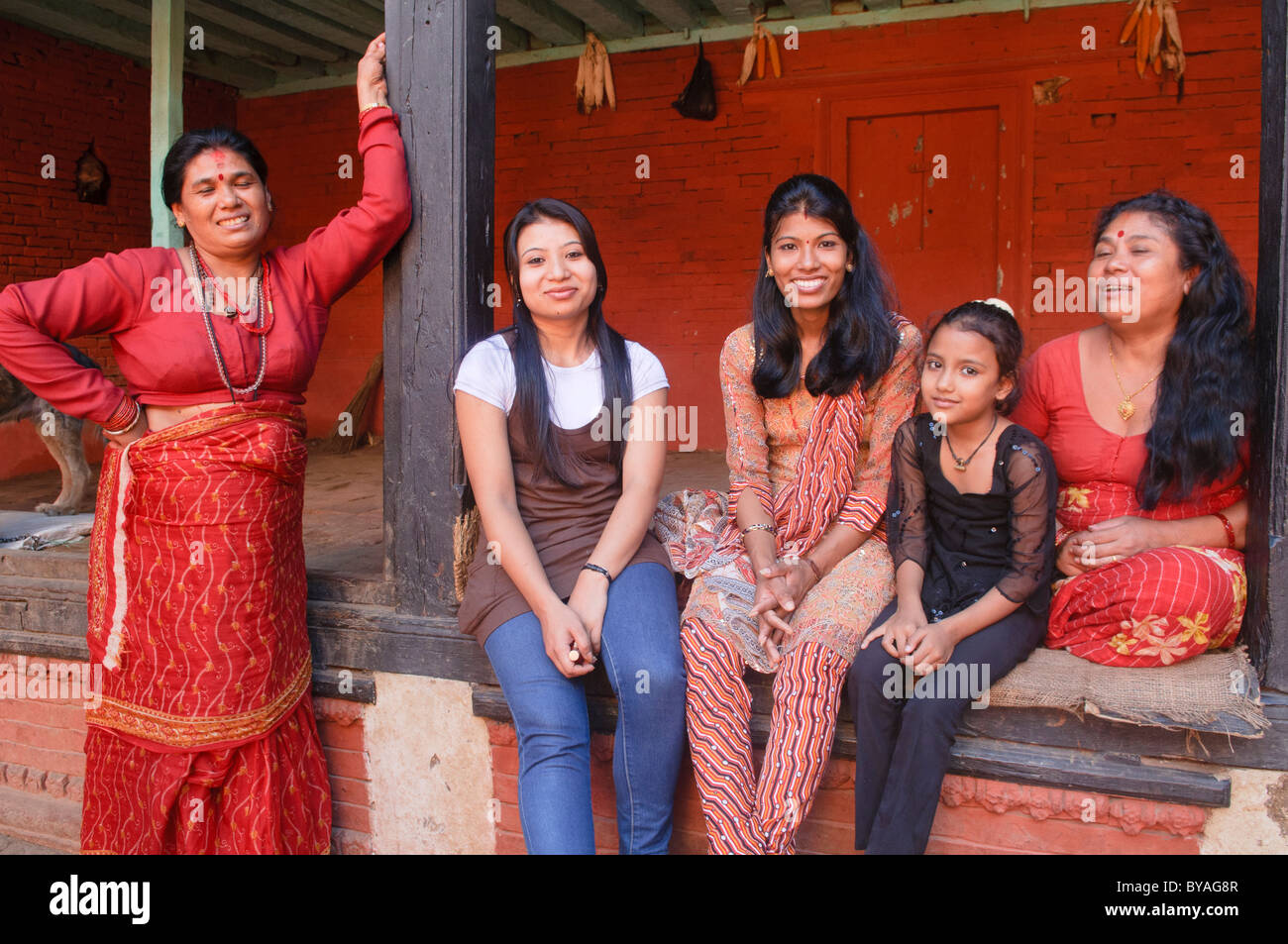 3 generations of women in Kathmandu, Nepal Stock Photo Alamy
