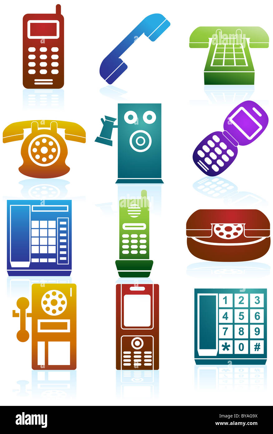 An image of a phone icon set Stock Photo - Alamy