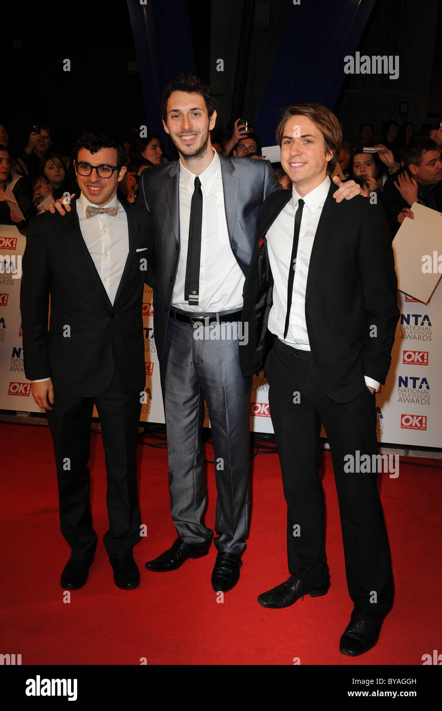 SIMON BIRD BLAKE HARRISON & JOE THOMAS 2011 NATIONAL TELEVISION AWARDS O2 ARENA LONDON ENGLAND 26 January 2011 Stock Photo