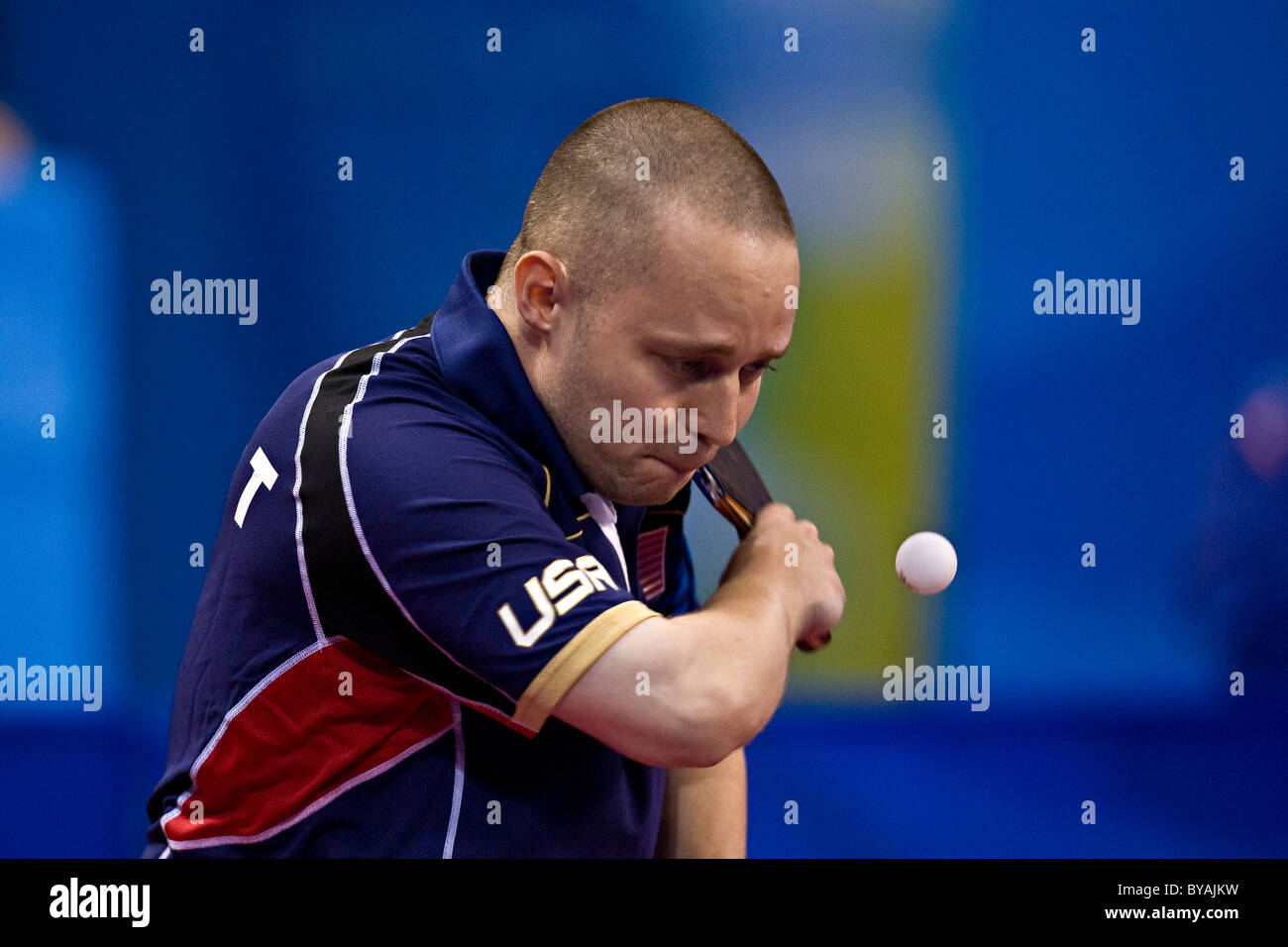 Tahl Leibovitz USA in first round MIC2 match at Peking University Gymnasium in Beijing China during the 2008 Paralympic Games Stock Photo