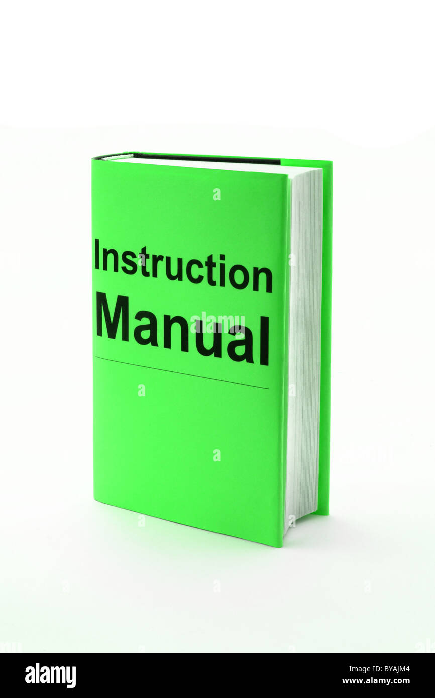 clásico Presunción Desviar Green book with the words Instruction manual on cover Stock Photo - Alamy