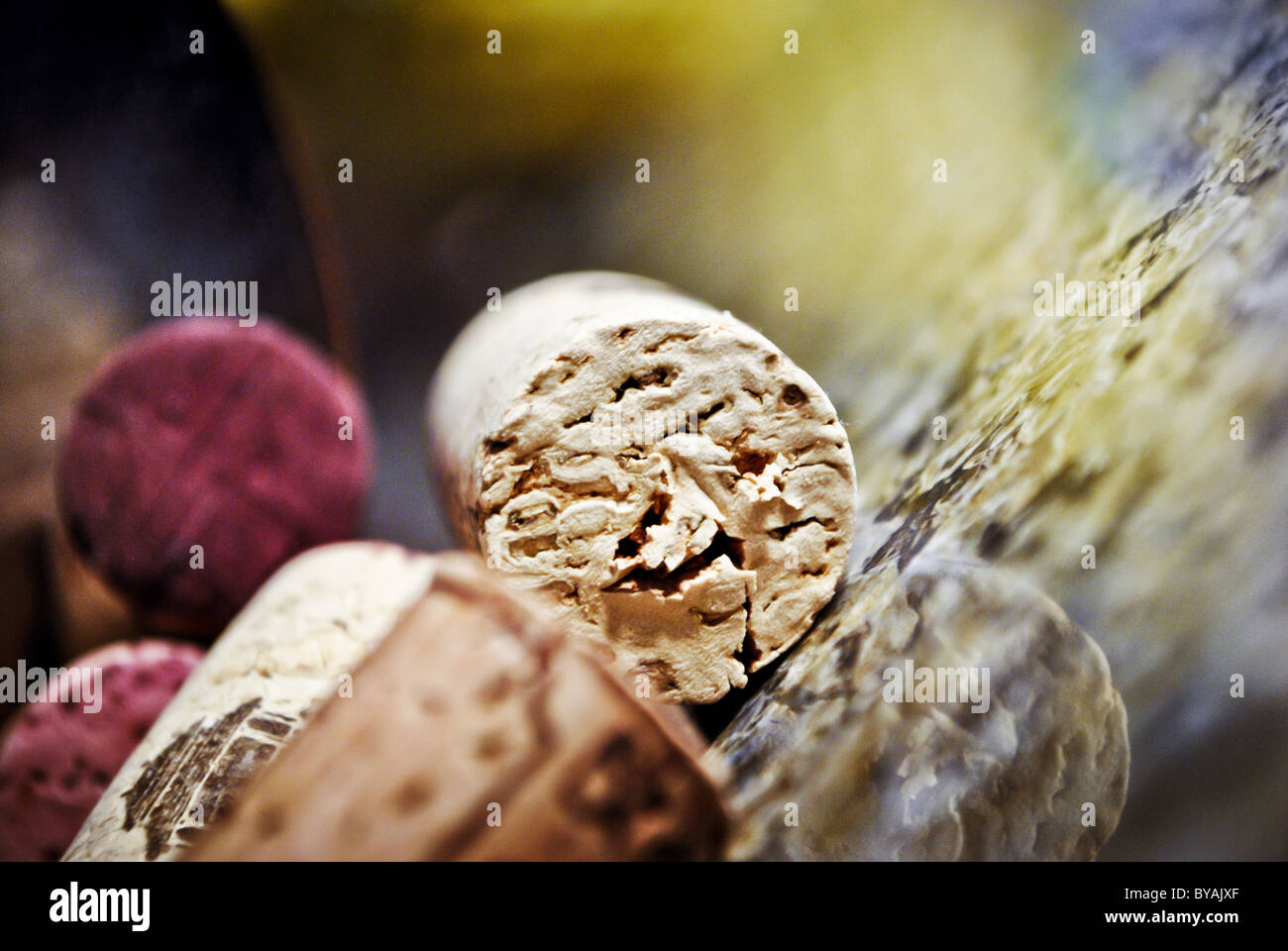 Wine bottle corks. Stock Photo