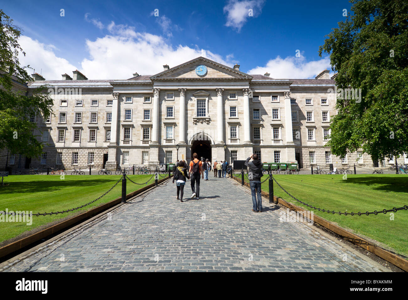 Trinity College, Dublin. All trademarks and faces have been cloned out. Stock Photo