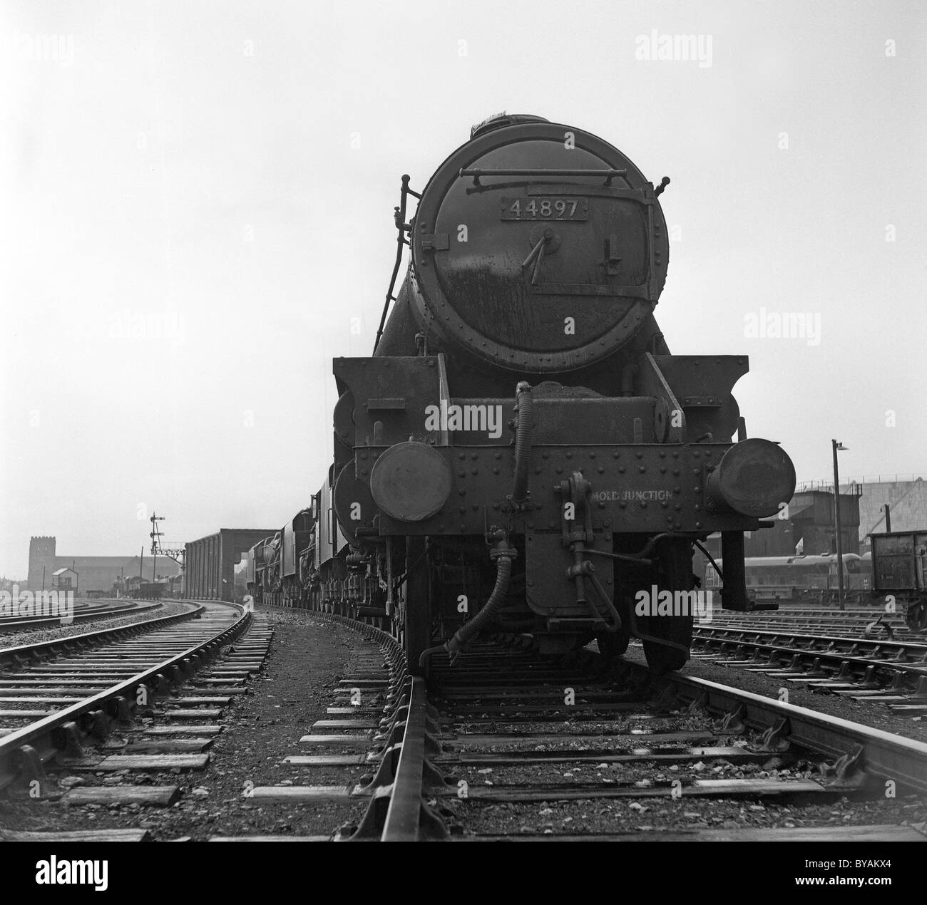 Black Five Stanier locomotive at Shrewsbury England Uk 1967 Britain 1960s PICTURE BY DAVID BAGNALL Stock Photo