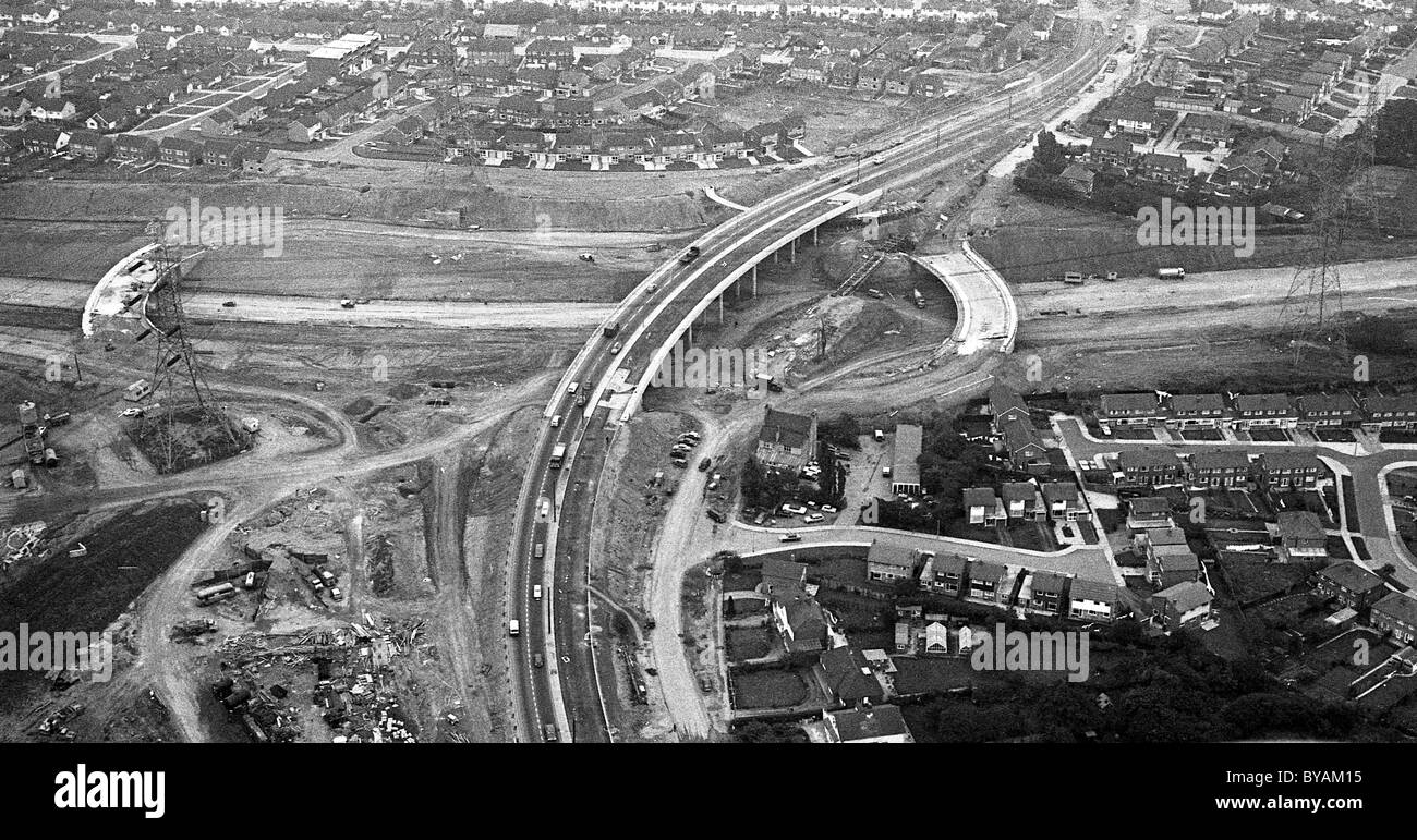 Aerial view the M6 under construction at junction at Great Barr 8/10/69 Stock Photo