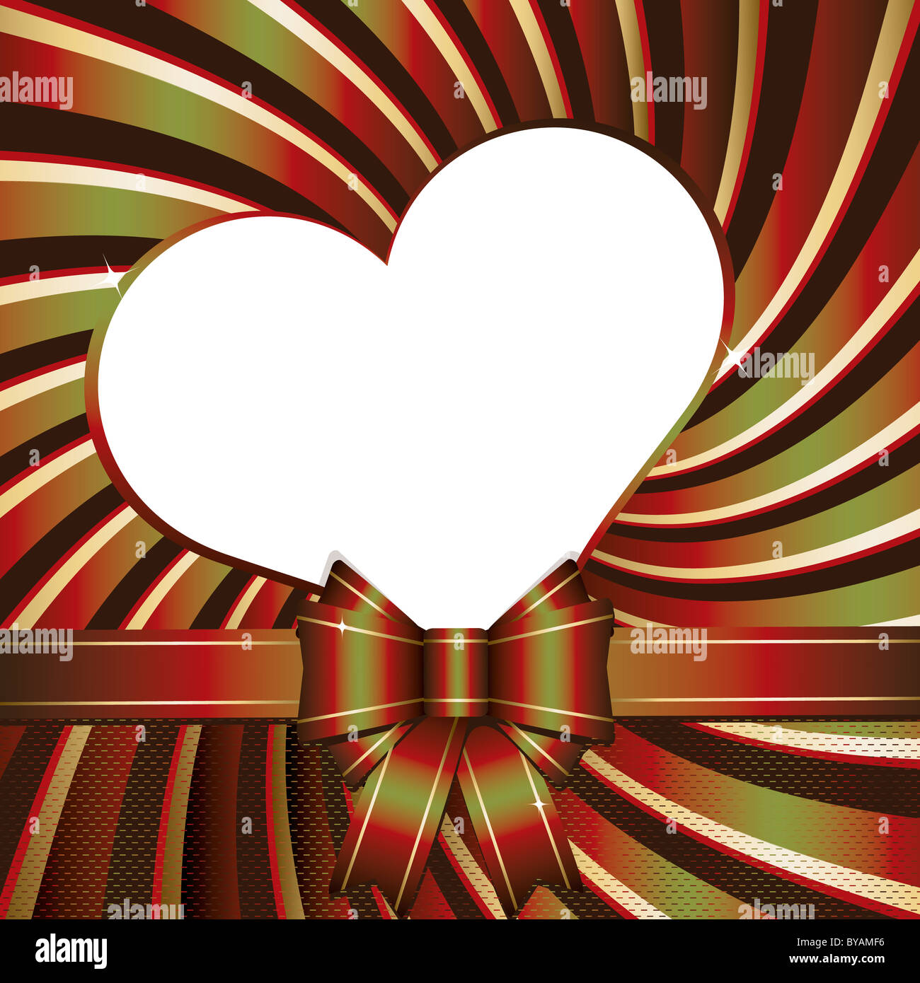 Background with heart and ribbon Stock Photo - Alamy