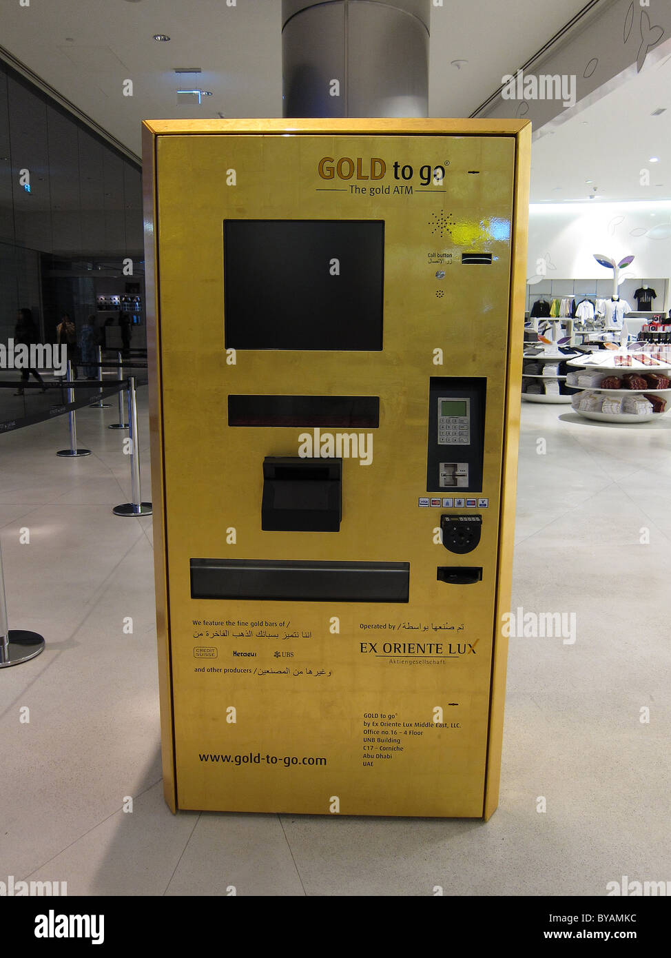 A gold bar ATM machine in Dubai Stock Photo - Alamy