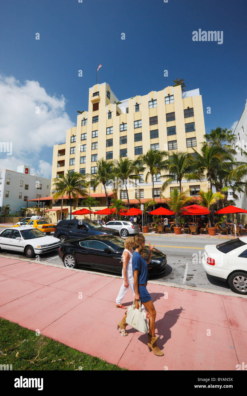 Hotels on Ocean drive, art Deco Architecture. Stock Photo