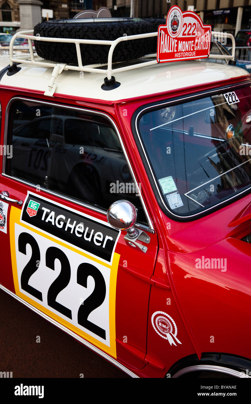 Austin Mini Cooper S, first reg'd 1969 enrolled in the 100th Monte Carlo Rally Stock Photo