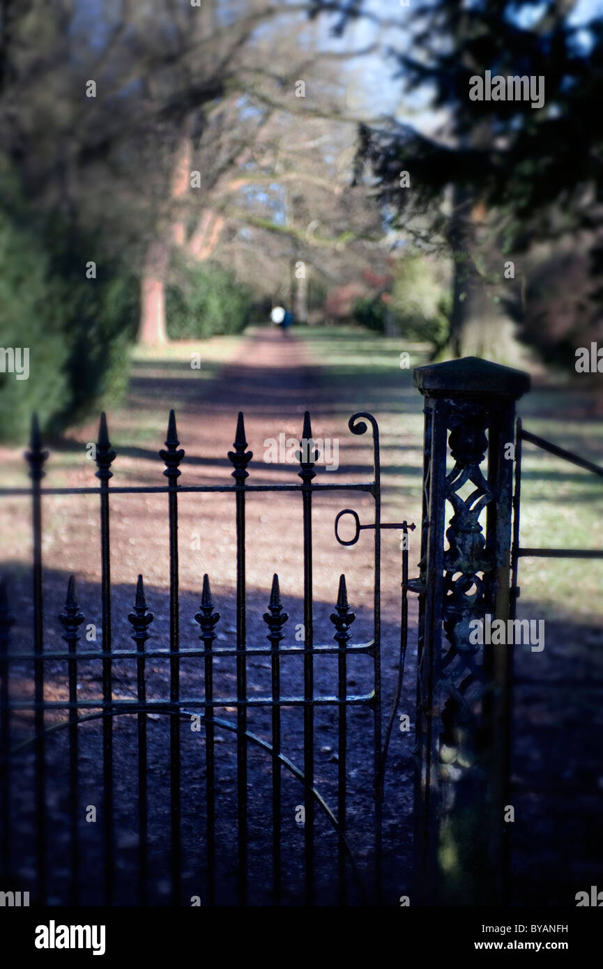 wrought iron garden gate Stock Photo - Alamy