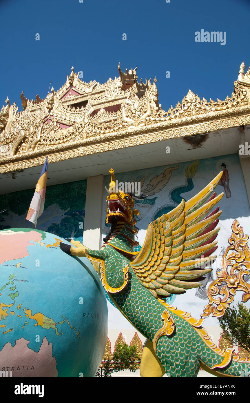 Malaysia, Island of Penang, Burmese Buddhist Temple. Stock Photo